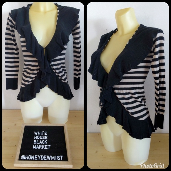 White House Black Market Sweaters - • White House Black Market WHBM • Striped Cardigan